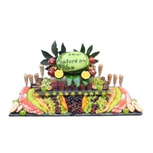 big fruits platter with nuts